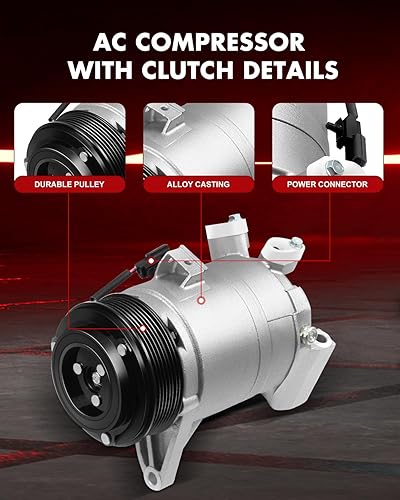 Miniatura 2 de Compresor de aire acondicionado con embrague para Nissan Maxima 2008-2014, Murano 2009-2014, Pathfinder 2013-2015, Quest 2011-2015 y para Infiniti