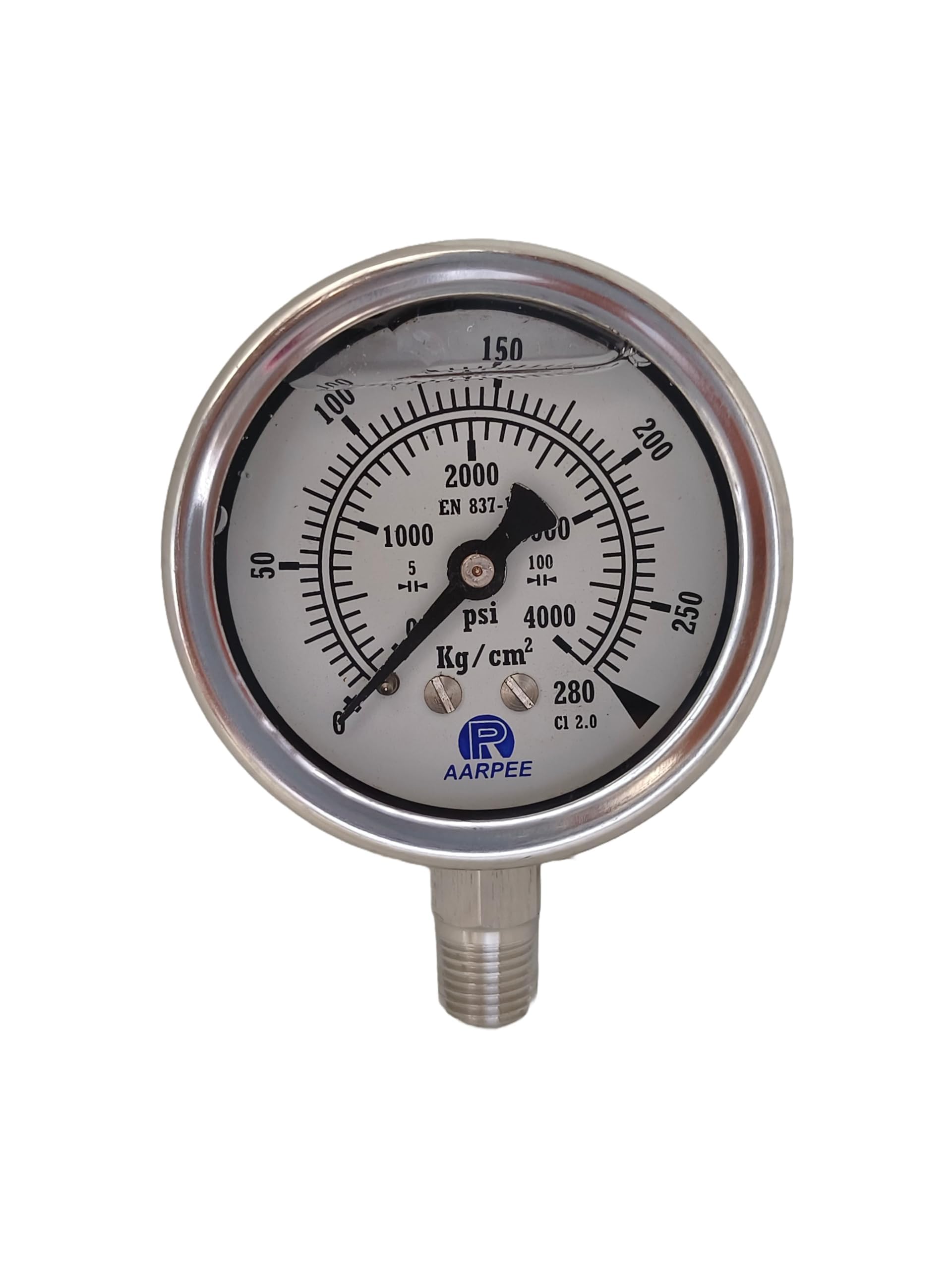 Hydraulic Pressure Gauge, 63mm (2.5inch), 0-4000 PSI (0-280 Kg/cm²), SS304 Casing, +/-2% (1/4" NPT)-picture-28