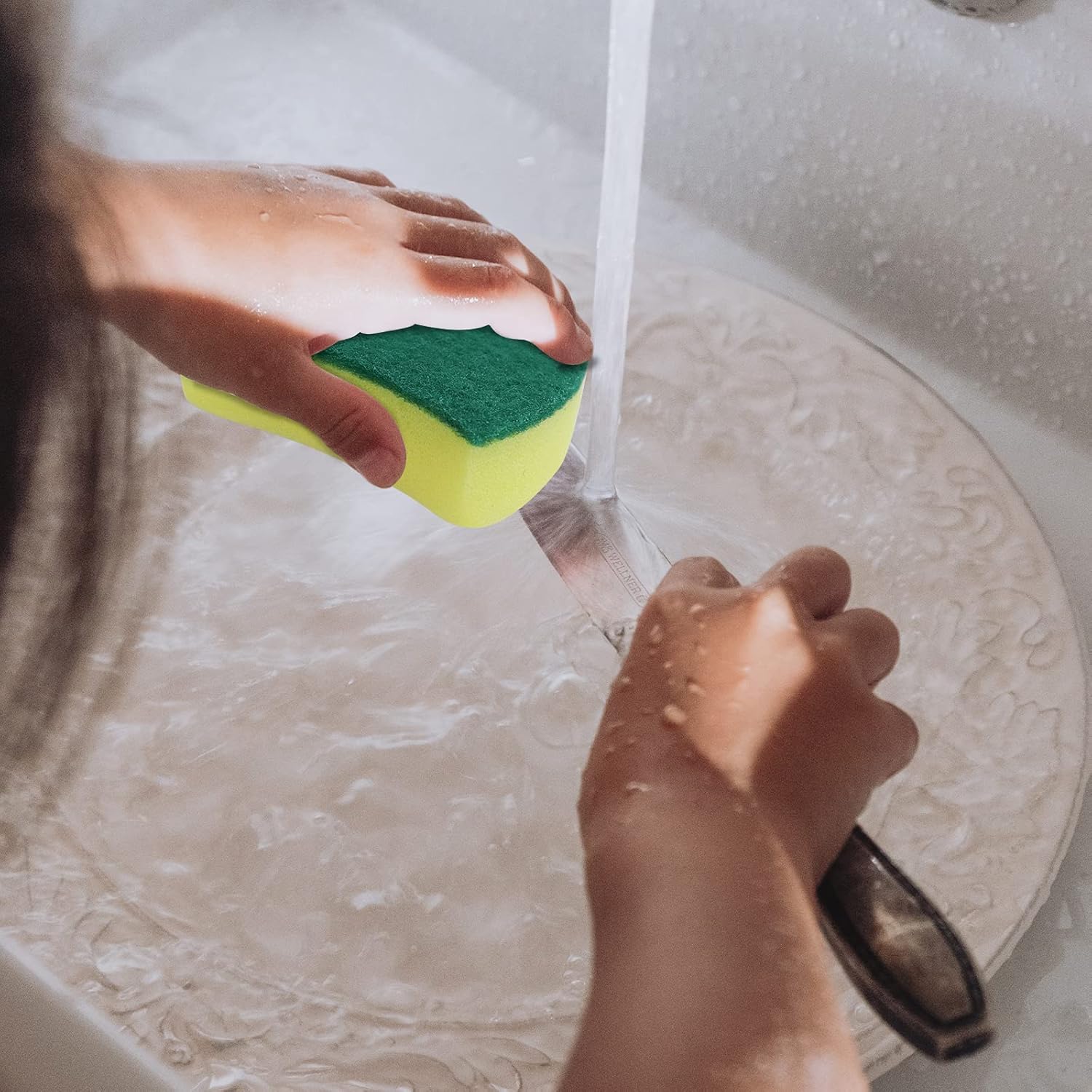 Sponge Individually Wrapped，24 PCS Dishwashing Sponge Scouring Pad Kitchen Dishcloth Suitable for Travel Apartments (Style 2)