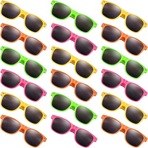 MIAHART Gafas de sol para niños, colores neón, recuerdos de fiesta para niños y niñas, verano, playa, piscina, cumpleaños, fiesta de graduación