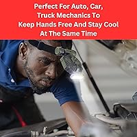 Vista 3 de Ventilador recargable 2 en 1 de linterna BO. 6 luces LED COD ultra brillantes ventilador personal lámpara de cabeza incorporada con cable de carga