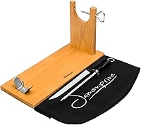 Vista 2 de Jamonprive Jamonero profesional con cuchillo de jamón + acero afilador + cubierta de jamón – Soporte para jamón serrano, jamón ibérico y jamón