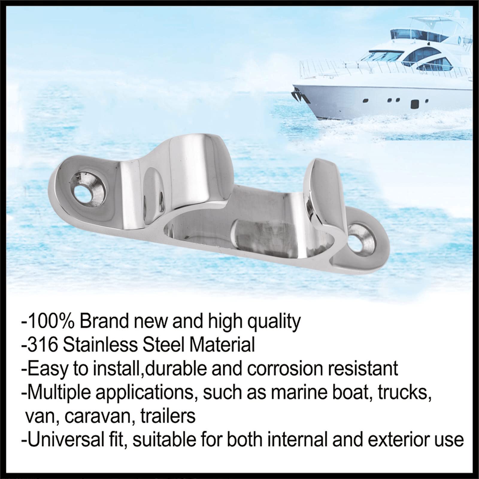 Linha De Presilha Reta De Aço Inoxidável Boat Bow Chock 316  Jm