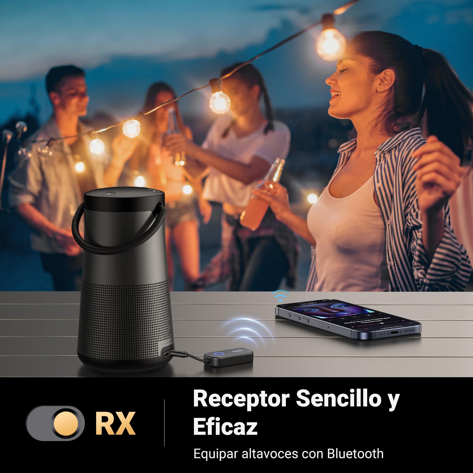 UGREEN aptX Adaptador Bluetooth 2 en 1 Transmisor Receptor 5.3 Audio Jack 3,5mm para TV Coche Altavoz Auriculares Amplificador Móvil PC