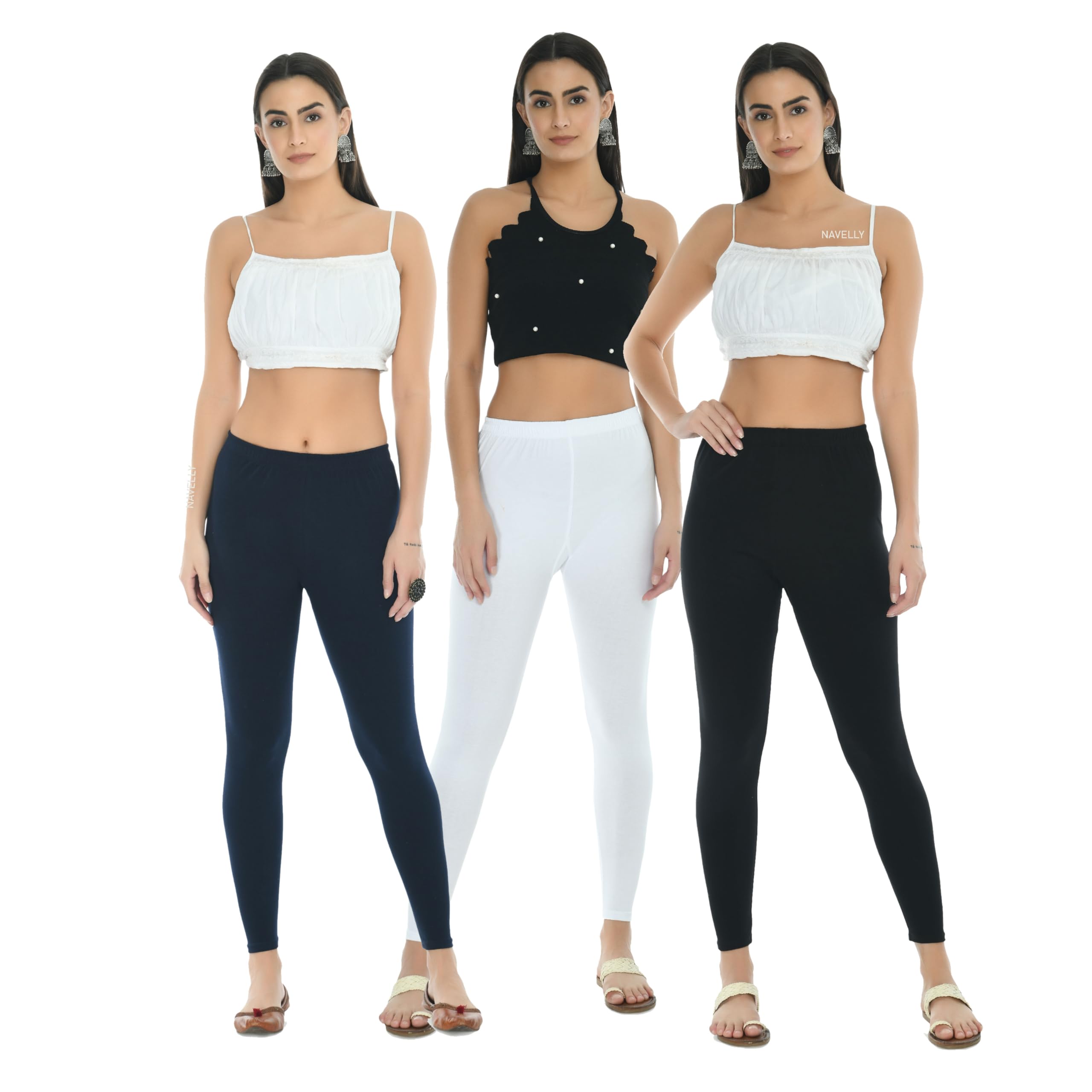 Women Cotton Solid Belt Ankle Length Legging Four Way Lycra-image-43