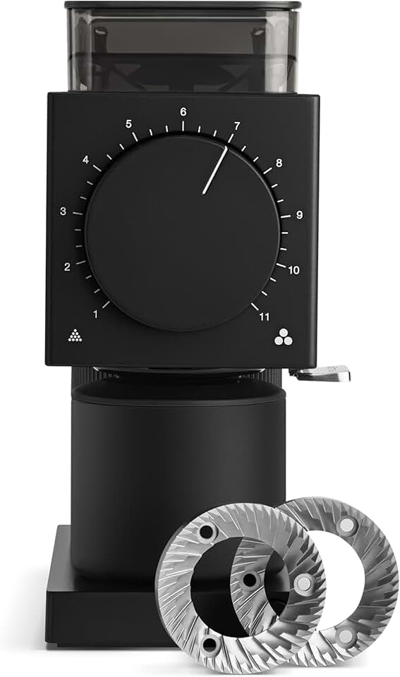 Fellow Ode Gen 2 64mm Flat Burr Coffee Grinder, Single Dose, 31 Grind Settings, Electric, Stainless Steel, Quiet &amp; Anti-Static for Pour Over, French Press &amp; Cold Brew – Matte Black