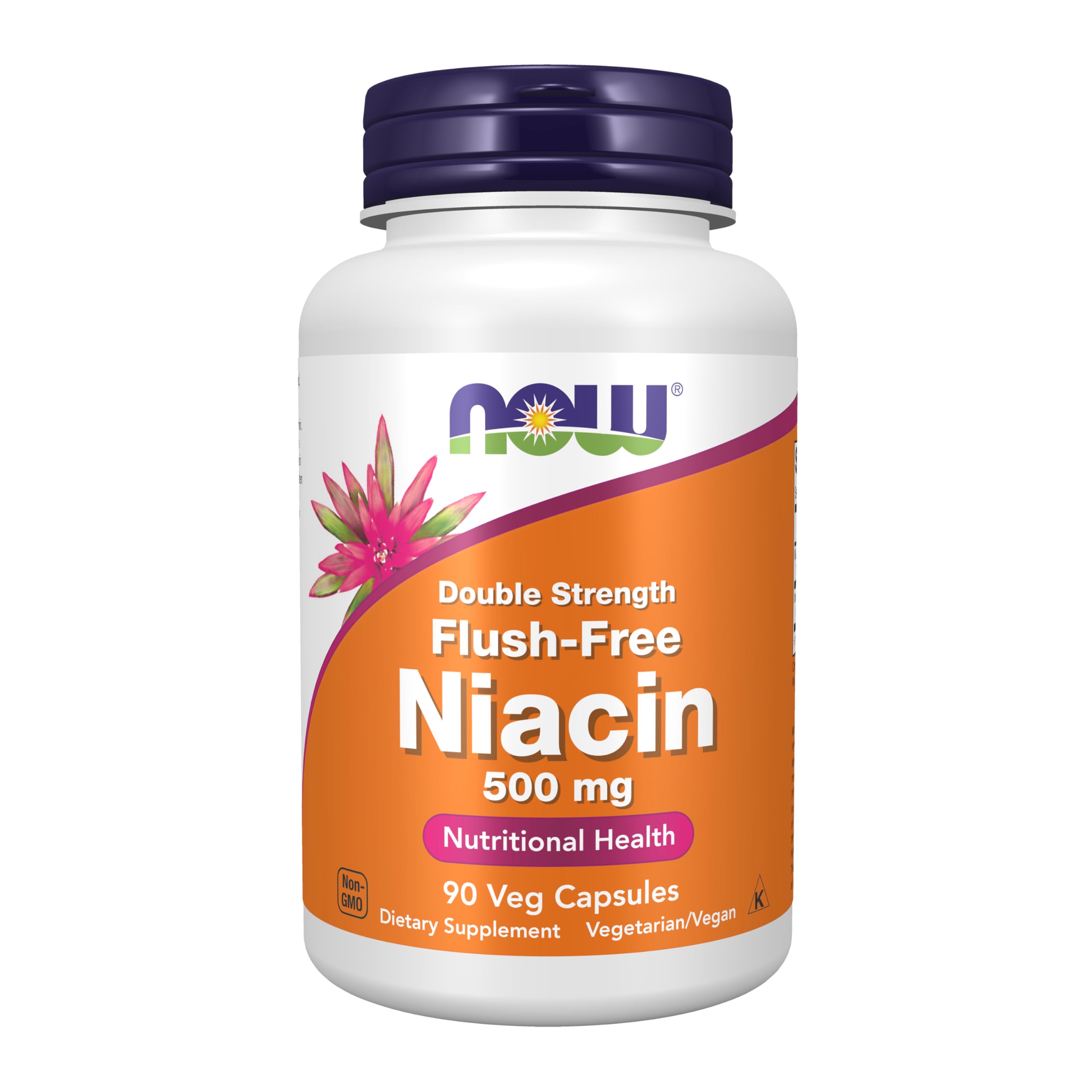 Supplements, Niacin (Vitamin B-3) 500 mg, Flush-Free, Double Strength, Nutritional Health, 90 Veg Capsules