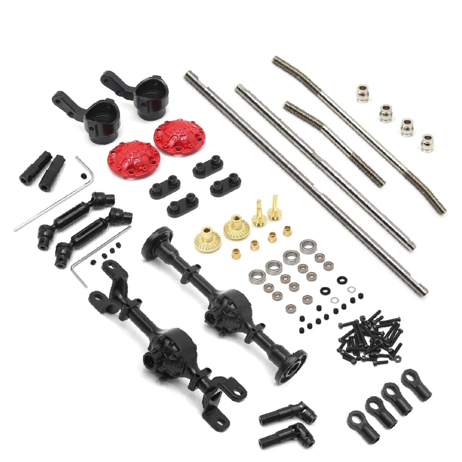 RC Autozubehör Für WPL C14 C24 C34 C44 B14 B24 Modifizierte Teile Metall Vordere Hinterachse Und Antriebswelle Kit 1/16 RC Auto Upgrade Zubehör