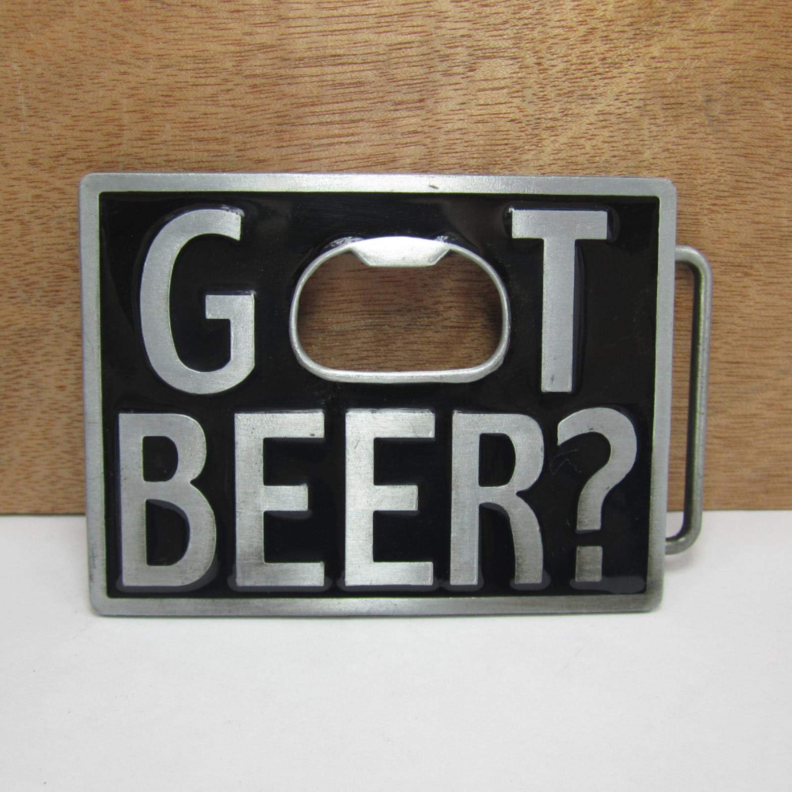 LPOKfeature retro GOT BEER bottle opener jeans gift belt buckle 01499-1 PEWTER FINISH for men 4cm width loop -default,a