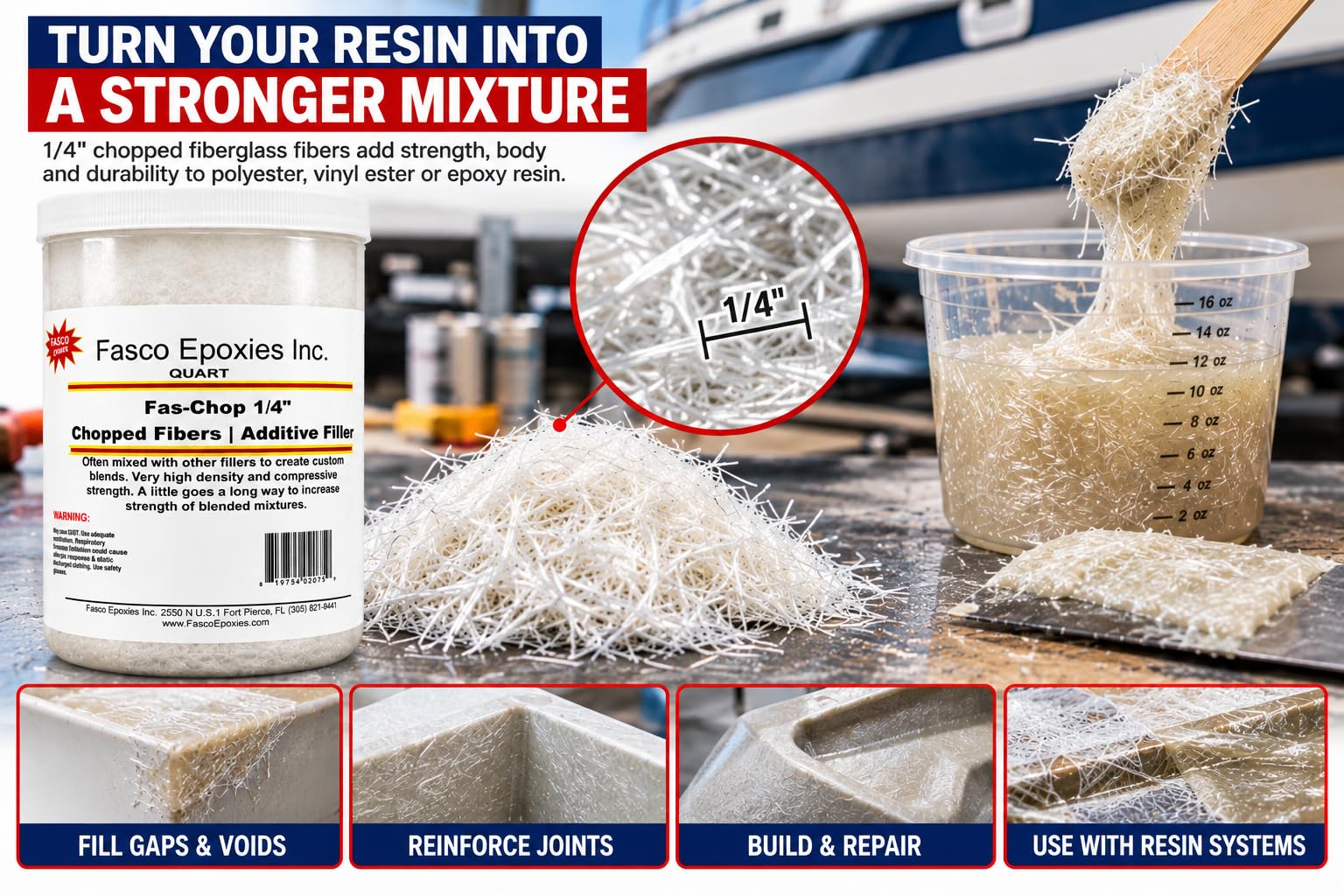 Fiberglass Chopped Strand Filler - Repair & Reinforce -5 Fiberglass Chopped Strand Filler - Repair & Reinforce -5