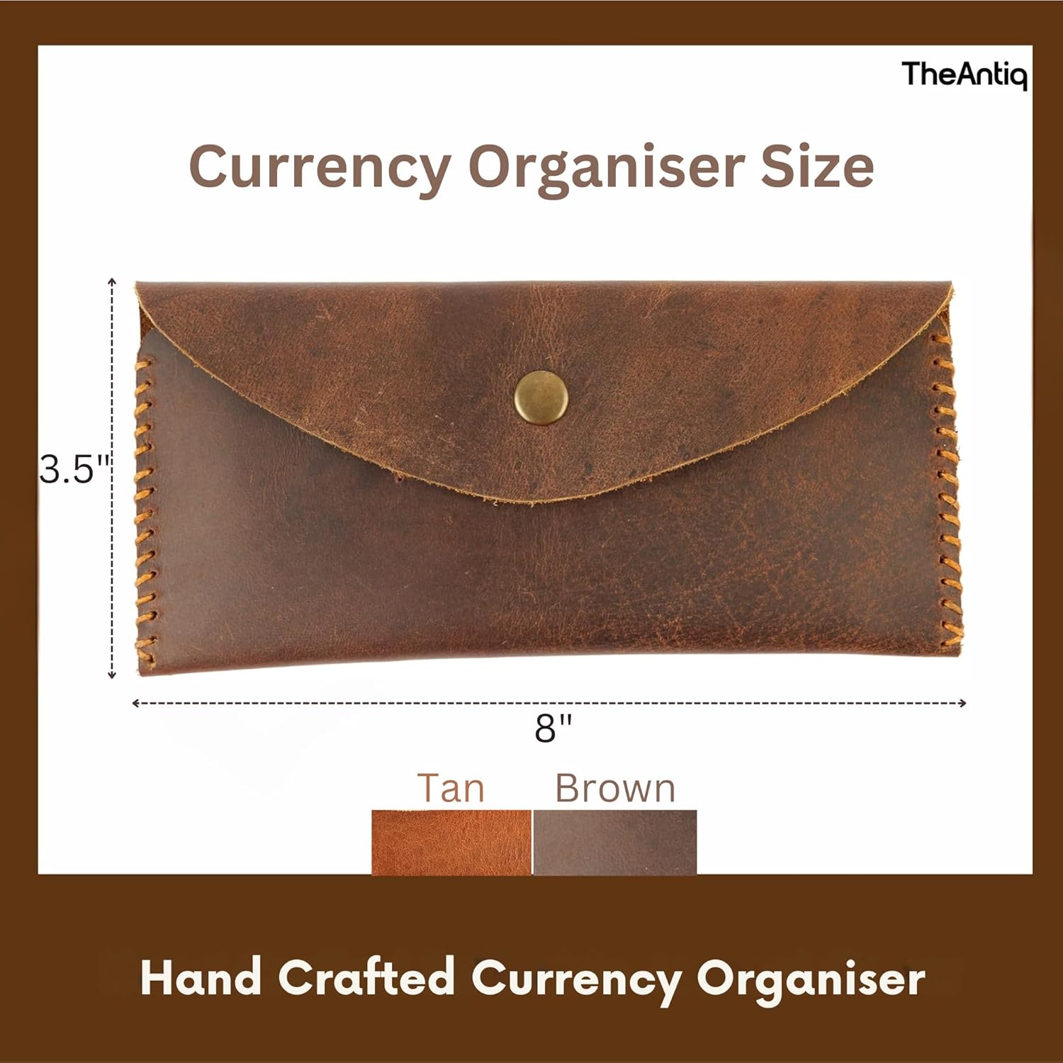 Leather Currency Pouch, Money Bag, Credit Card Wallet, Genuine Leather Currency Organiser For Men & Women, Dollar Bills Organiser, Money Pouch, Cash Bag- Handmade - Image 5