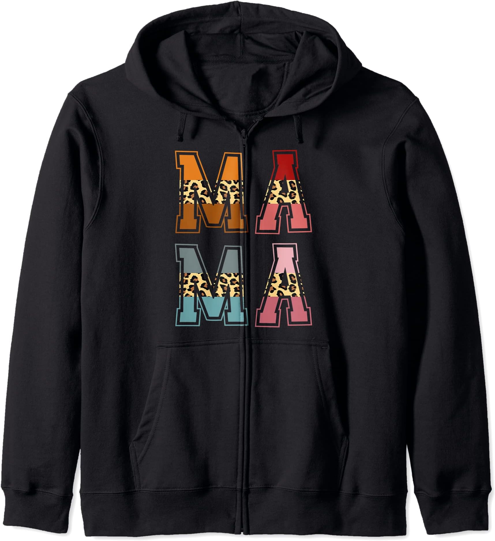 Leopard Mama Cheetah Funny Mother's Day Mama Gifts Zip Hoodie