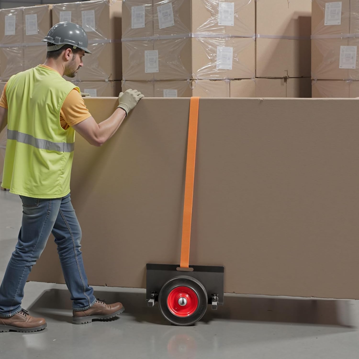 VEVOR Panel Dolly, 1000 LBS Load Capacity, Drywall Mover with 10 Inch Rubber Wheels Fits Different Terrain, Adjustable Clamp Panel Cart for Steel Panels, Mattress, Doors and Drywall Sheet, Black