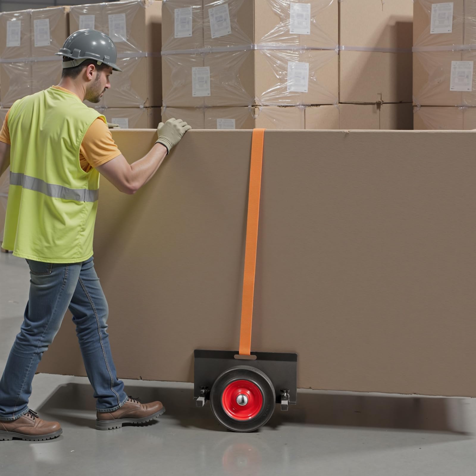 VEVOR Carro Portaplacas, Carga 453,6 kg, Ruedas de Goma, 412 x 450 x 300 mm, Negro