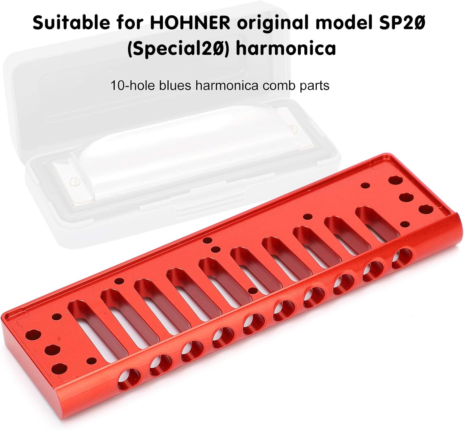 Harmonica Comb for SP20 Aluminum Aalloy 10 Hole Blues Hormonica Comb Parts Musical Instrument Parts