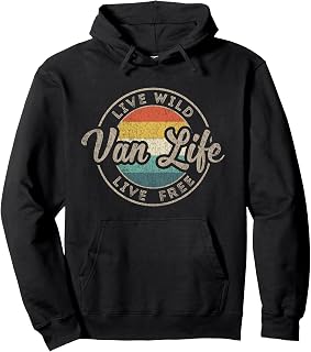 Van Life Clothing Retro Vintage Van Dwellers Vanlife Nomads Pullover Hoodie