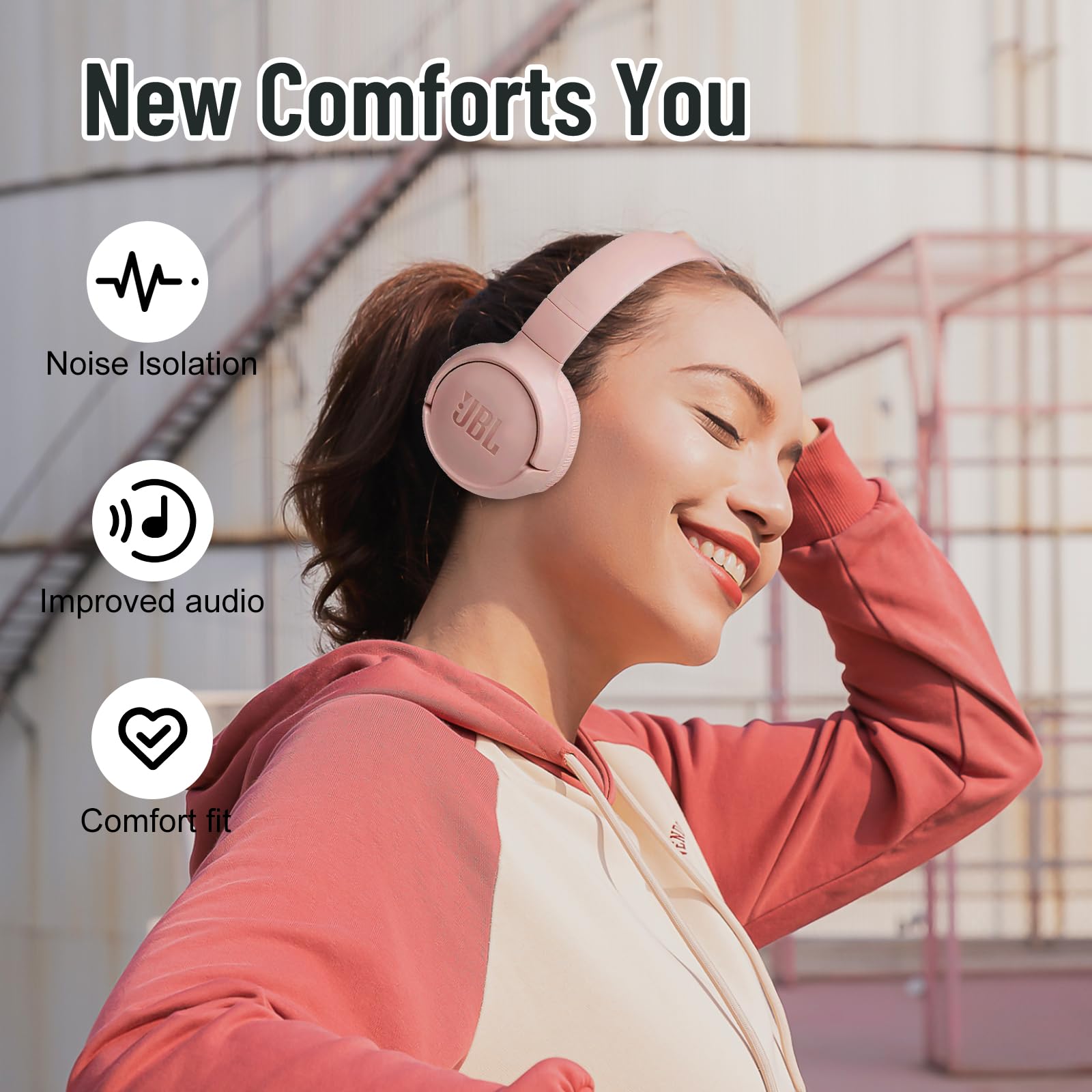 Ersatz Ohrpolster Für JBL Kopfhörer - Memory Foam Ohrmuscheln Schwarz