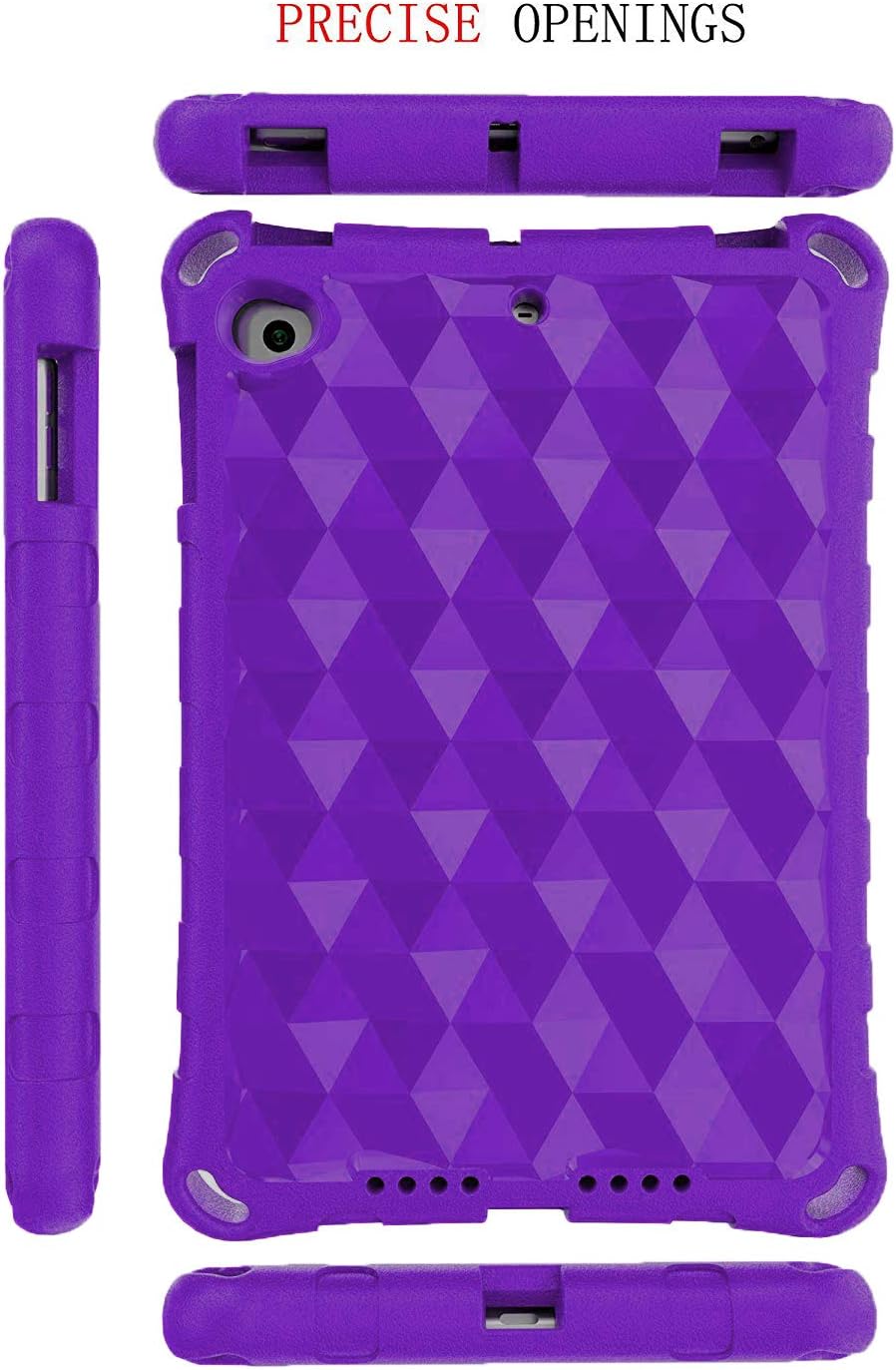 New iPad 9.7 2018 2017 / iPad Air 2 / iPad Air Tablet Case - Riaour [Stereo 3D Design] Light Weight Anti Slip Shock Proof EVA Protective Covers for iPad 6th/5th Gen/Air 1 2 (New Purple)