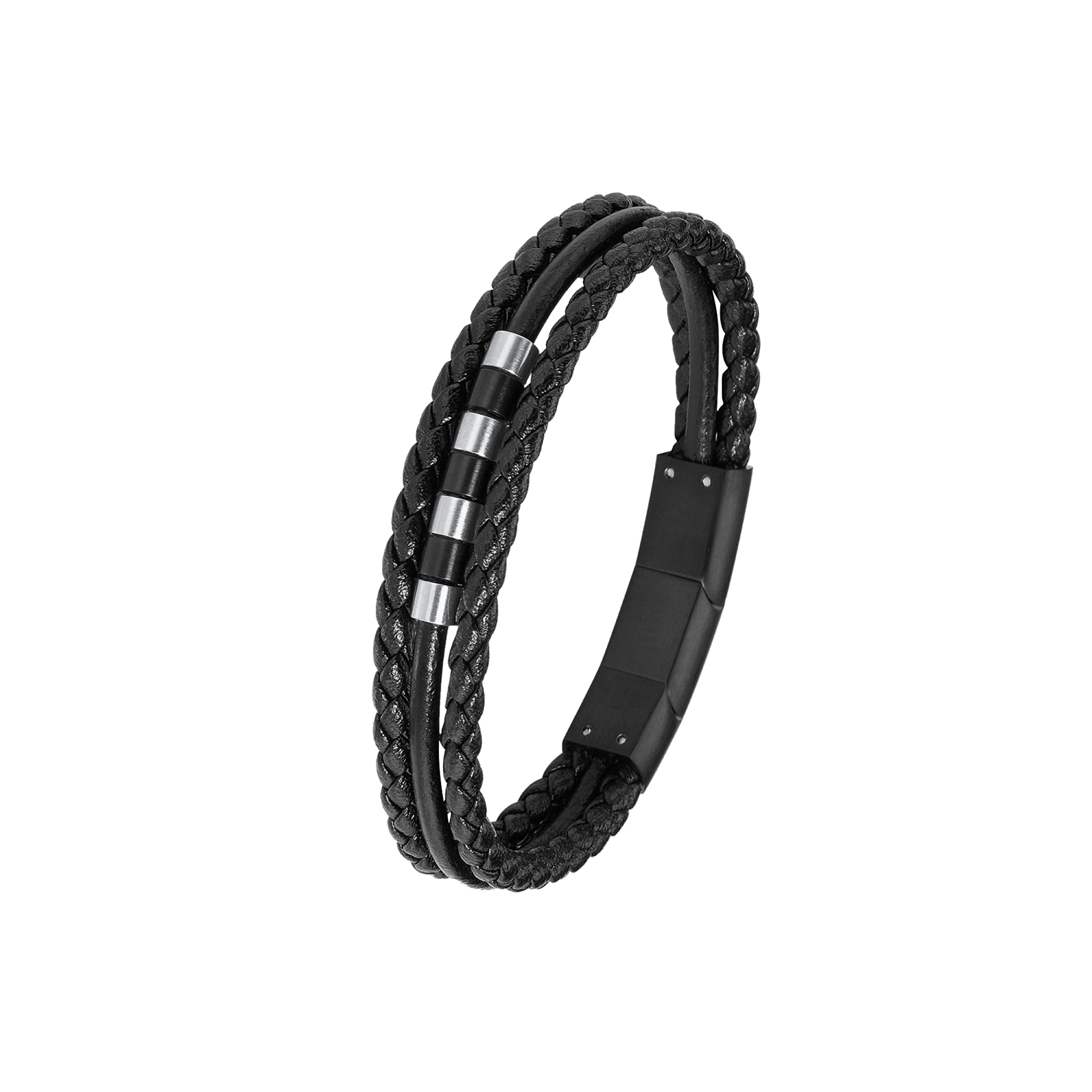 s.Oliver Armband Edelstahl Leder Jungen Kinder Armschmuck, Bicolor, Kommt in Schmuck Geschenk Box