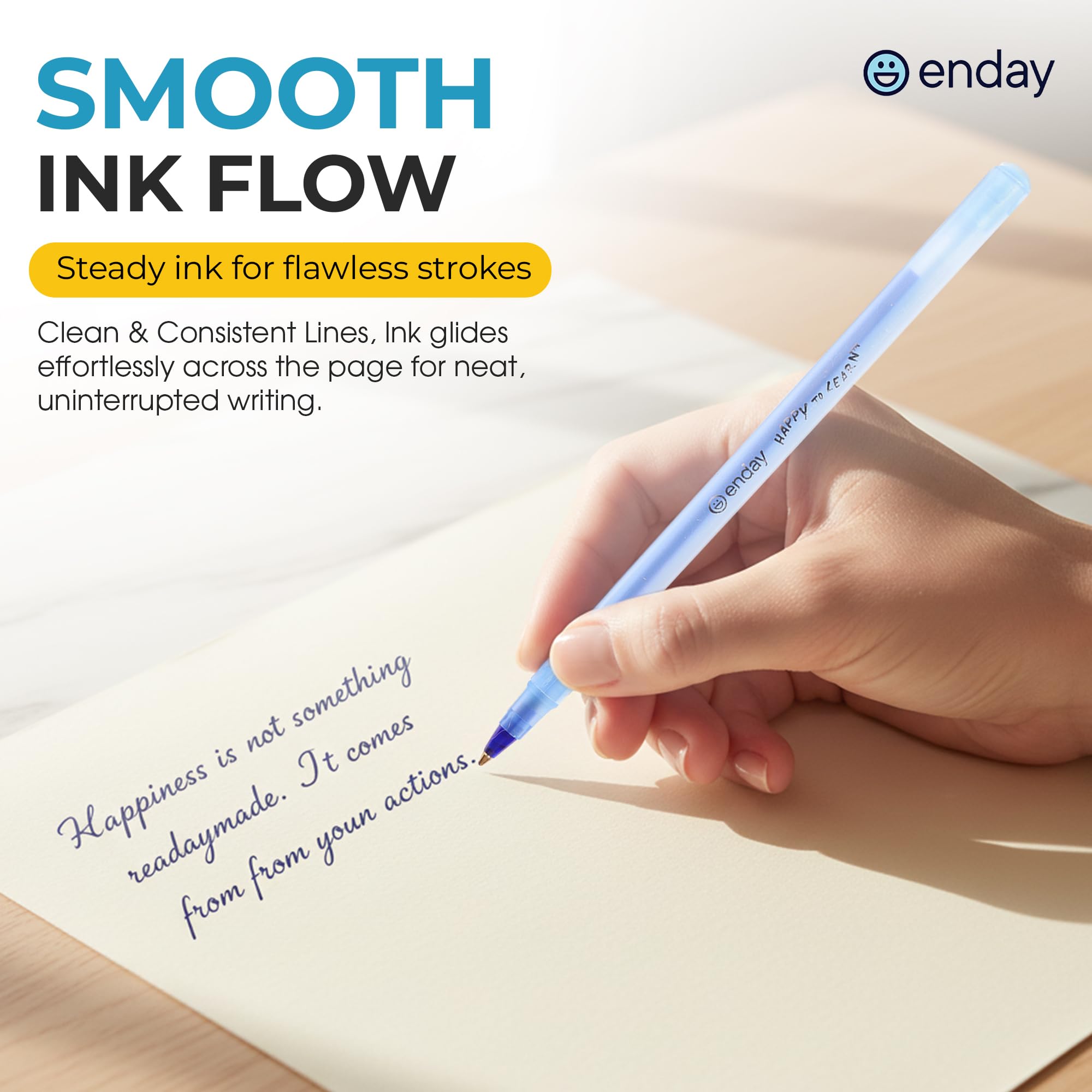 Enday Pens Ballpoint 60 Pack 30 Blue 30 Black Pens Ink Pens Bulk Medium Point 1 0mm Smooth — view 4