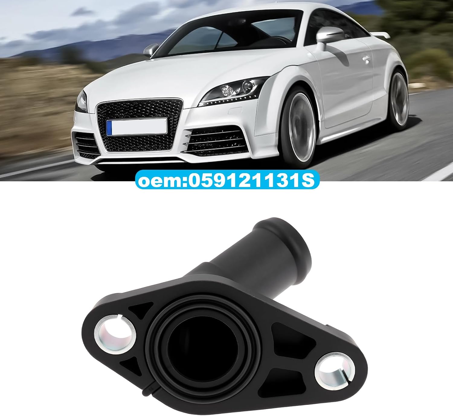 Car Coolant Flange Joint 059121131S Compatible with Audi A4 2015-2019 A4 Allroad 2016-2019
