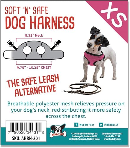 Miniatura 7 de Weebo Pets Soft'n'Safe - Arnés ajustable para perro (rosa, XS)