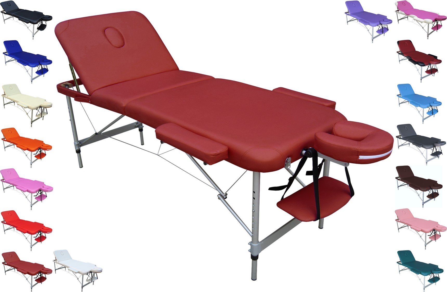 Polironeshop Mercurio Camilla de Aluminio Ligera portátil para Masaje estética Tattoo 60 cm (Blanco) — view 7