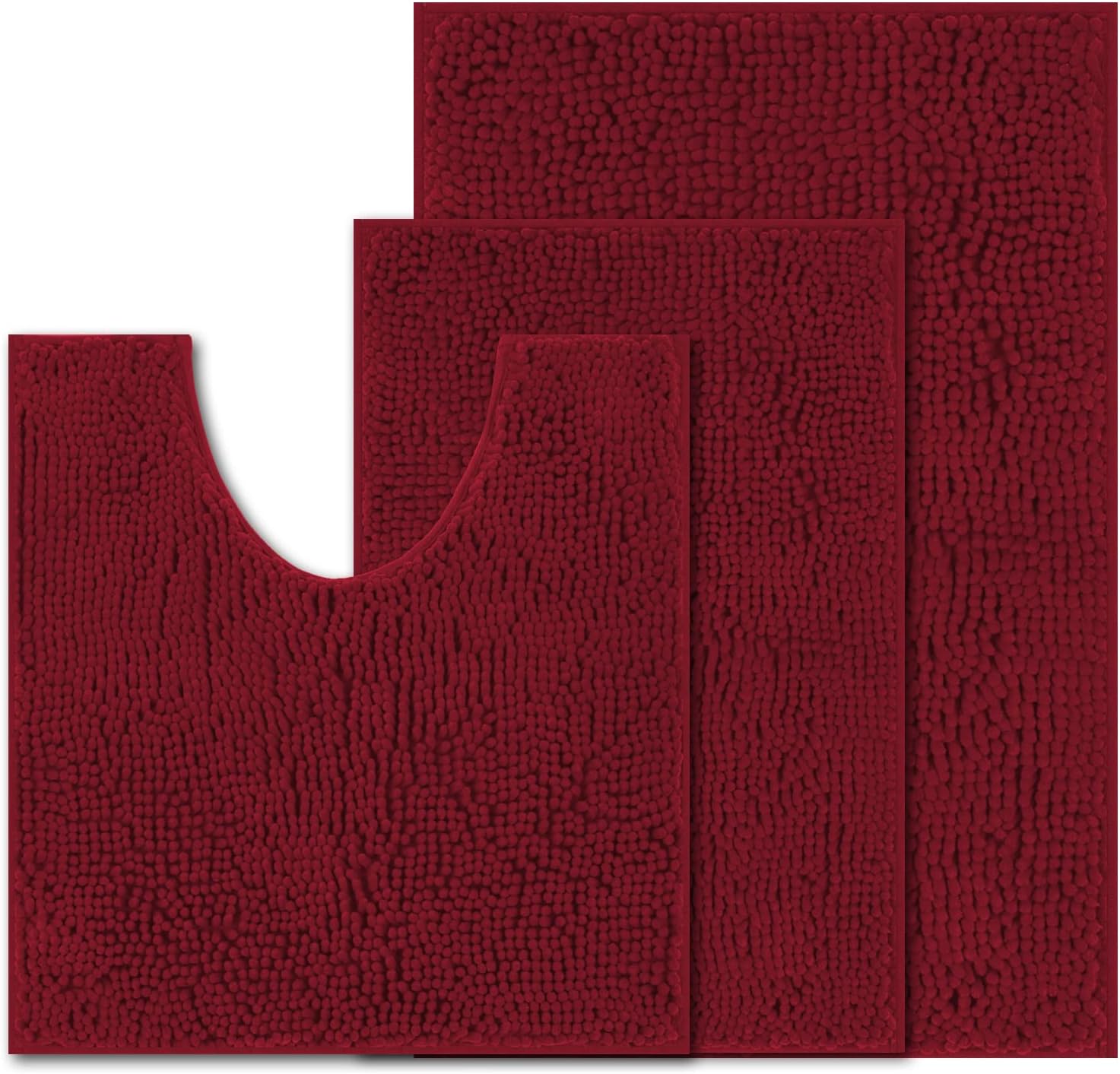 Bathroom Rugs 3 Piece Bath Rugs Set Chenille Bath Mat