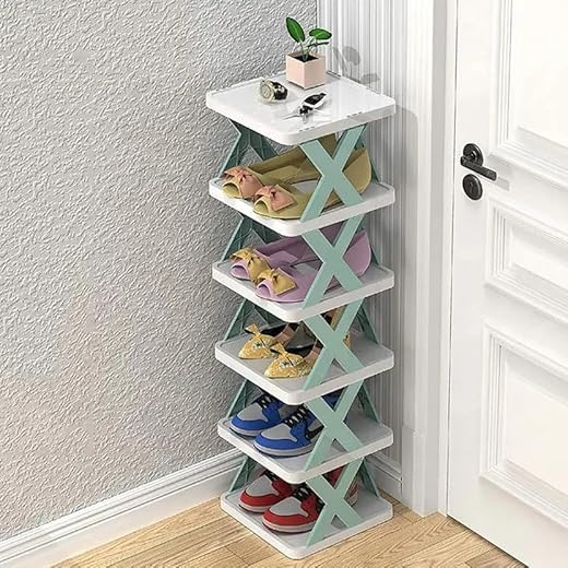 STELITE 5 Layer Plastic Shoe Rack for Home | Stackable &amp; Shoe Organizer Shelf | Space Saving Foldable Stand for Entryway, 