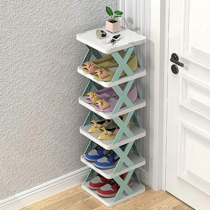 STELITE Adjustable Plastic Shoe Rack for Home – 4 Layer Multi-Tie...