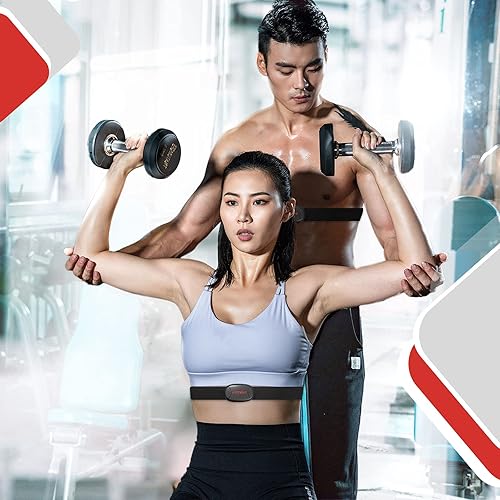 Miniatura 7 de FITCENT Rechargeable Heart Rate Monitor Chest Strap 5.3 kHz/Bluetooth 5.0/ANT+, Heart Rate Sensor for Peloton Strava Zwift DDP Yoga