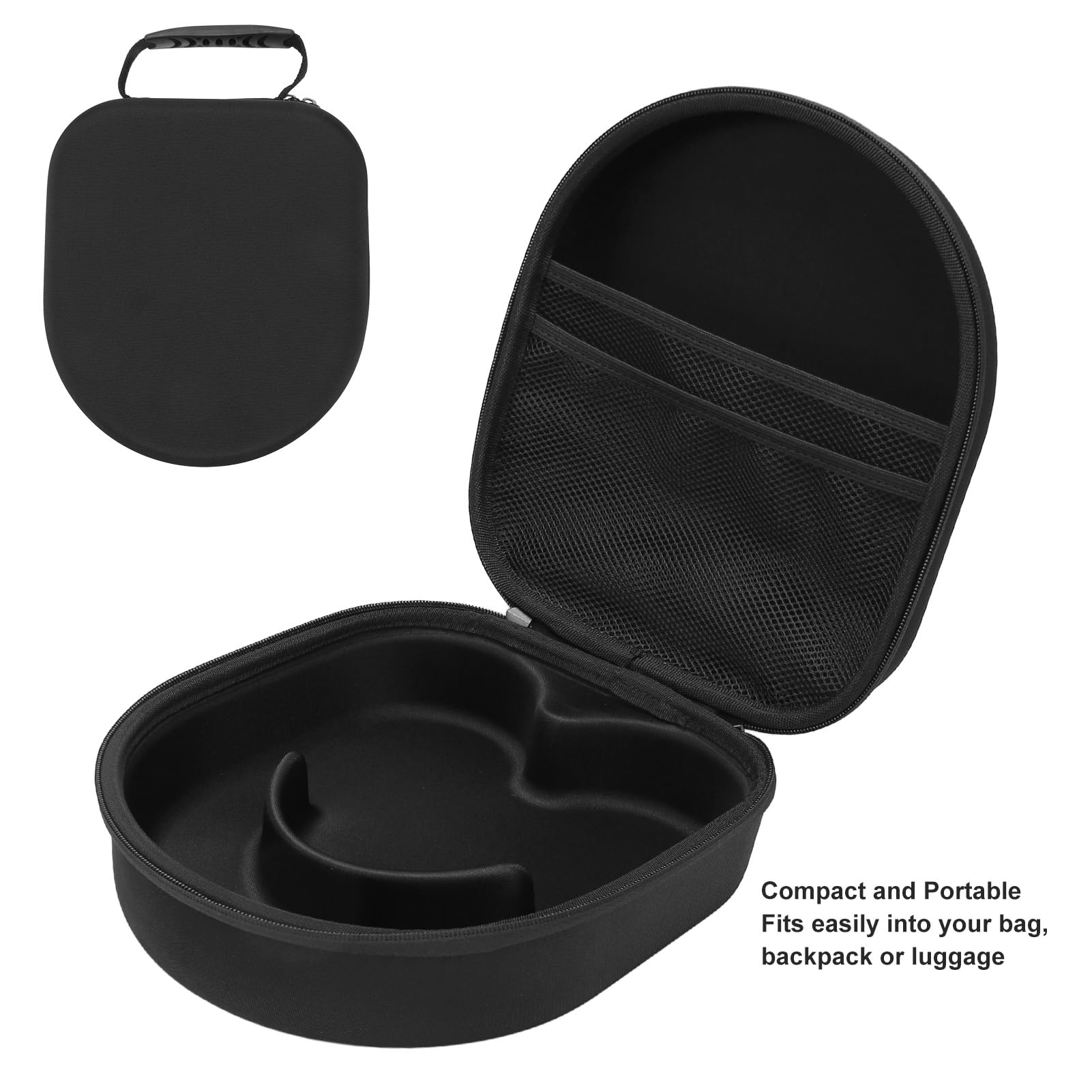 Custodia Rigida per Cuffie con Purificazione Dell'aria Zone Borsa da Viaggio Rigida Protettiva in Nylon EVA Impermeabile con Manico in Silicone Cerniera Bidirezionale