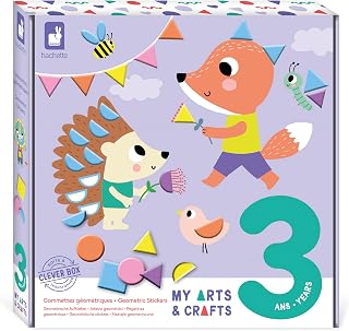 Janod - My Arts & Crafts - 3 Years and up - Geometric Coloured Dots - 4 Pictures - Children’s Arts & Crafts Kit - Mastering Fine Motor Skills & Concentration - J07740