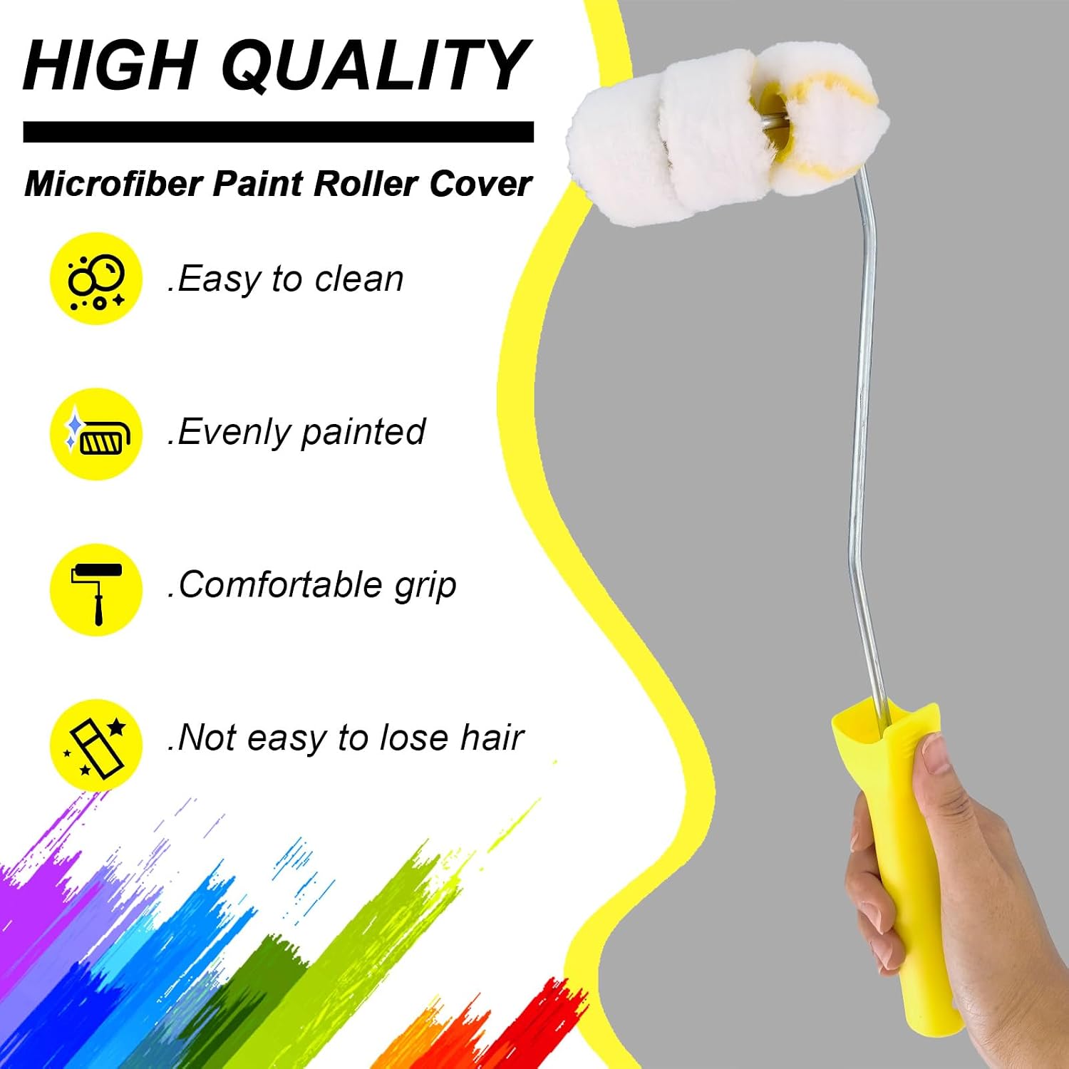 12 Pack 3 Wheels Pipe Paint Roller Set with Frame & Wrench, Mini Paint Roller Covers for Painting Pipes, Tubing, Steel Bars, Curved Surfaces, Edges & Corners