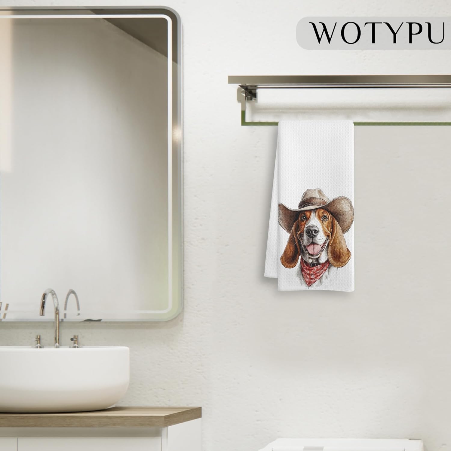 Basset Hound Gifts Kitchen Towels, Basset Hound Gifts for Women Dish Tea Towel for Kitchen Decor, Dog Gifts Hand Towels for Bathroom Decor, 16X24 Inch - Image 5