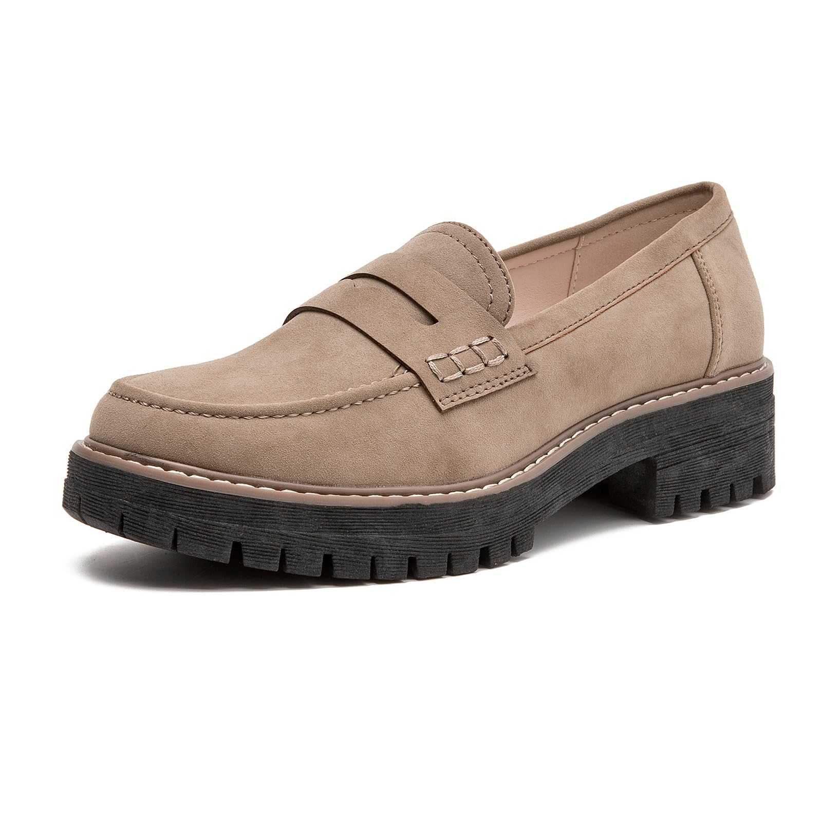 Womens Loafers Platform Chunky Penny Loafer Office Business Casual Shoes | Lug Sole Slip On Comfortable Dressy Casual Work Outings Driving Dress Shoes