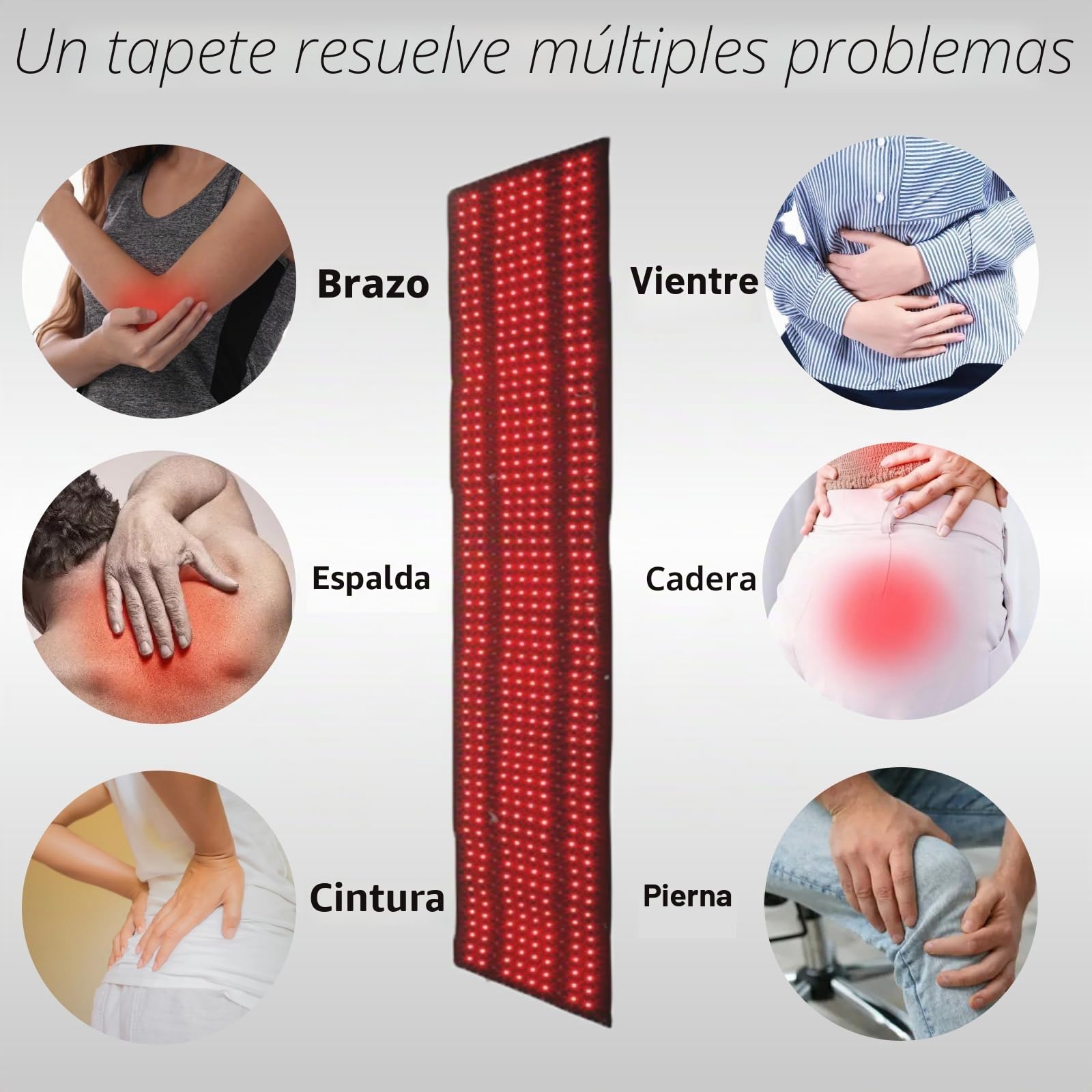 Esterilla de luz roja e infrarroja de cuerpo entero, 630 LED, almohadilla de 660 nm y 850 nm con control remoto, 3 modos y 5 niveles de brillo, tamaño grande (160cm*35cm)