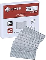 DEWBIN 16 Gauge 1-Inch Galvanized Finish Nails, 1000 Count Straight Brad Nails for Nail Guns, Trim, Woodworking & Cabinetry