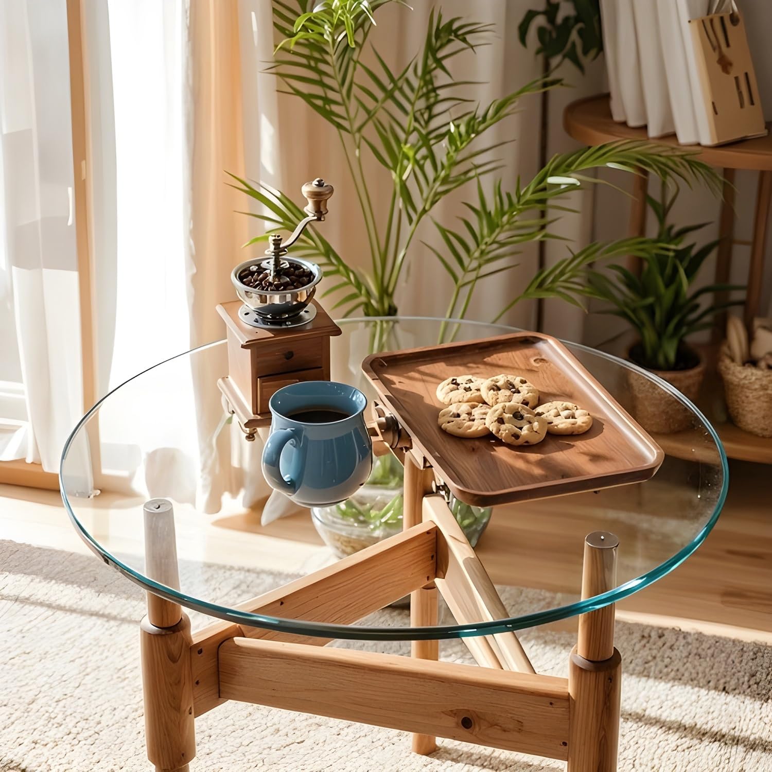 Glass Table Top - Round Clear Tempered Glass - 8mm Thick Flat Polished Edge, Multipurpose for Dining Table, Patio, Coffee and End Table(78cm)