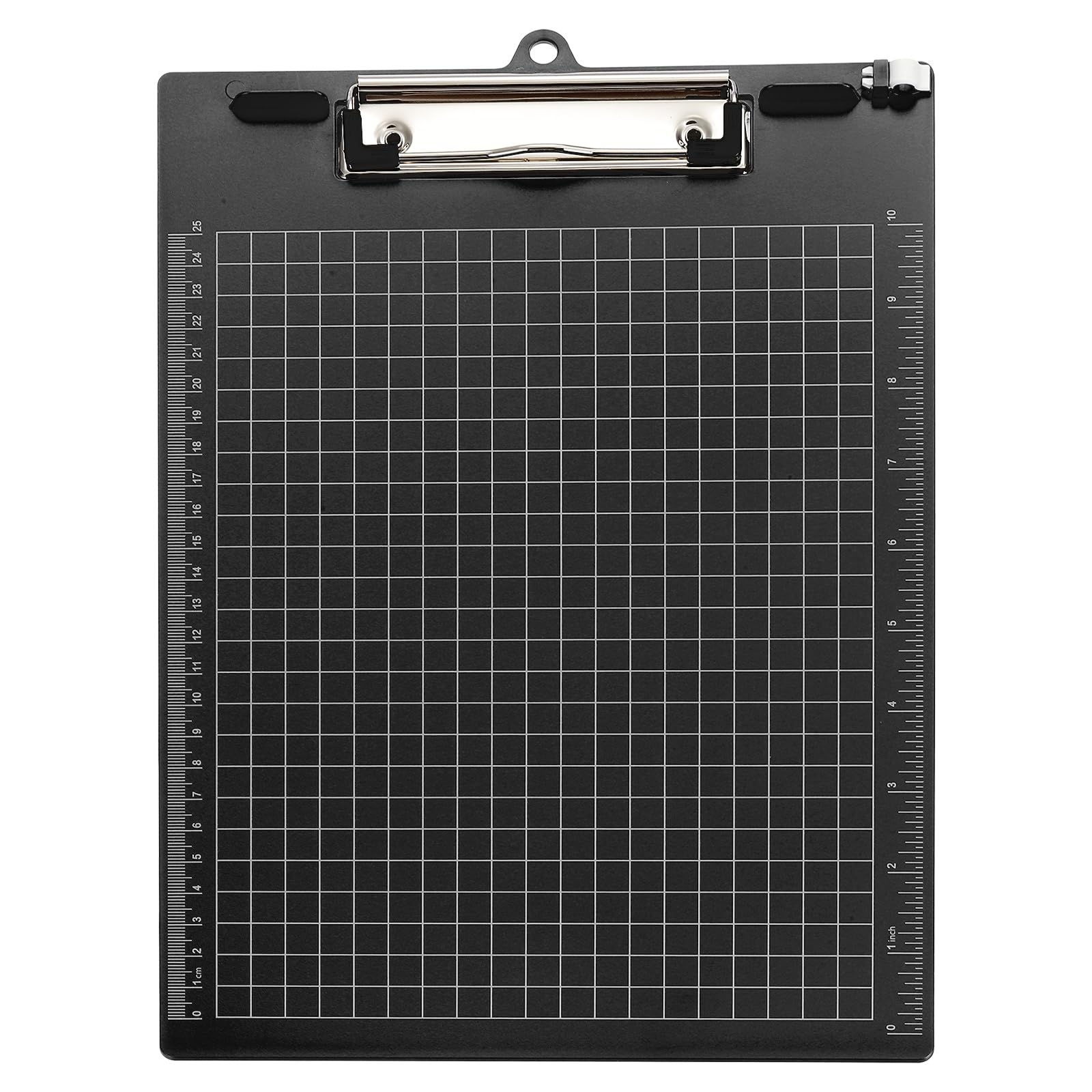 M&G Plastic Clipboards 12.9 x 9.3 Inch, Ruler Clip Boards with Low Profile Metal Clip Holds 110 Sheets of A4 Letter Size Paper for Office Classroom, Black — image 1