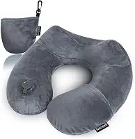Travesseiros infláveis de viagem para aviões, travesseiros infláveis de pescoço para viagem aérea, sono longo, travesseiros de ar confortáveis para carro, trem, escritório, soneca, acampamento