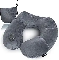 Travesseiros infláveis de viagem para aviões, travesseiros infláveis de pescoço para viagem aérea, sono longo, travesseiros de ar confortáveis para carro, trem, escritório, soneca, acampamento