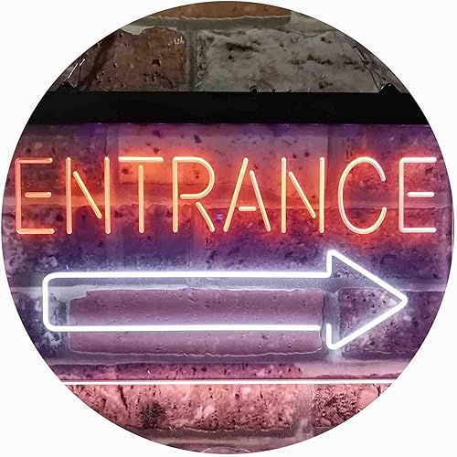 Vista 37 de ADVPRO Letrero de neón LED de doble color, flecha de entrada, rojo y azul, 16 x 12 pulgadas st6s43-i3893-rb