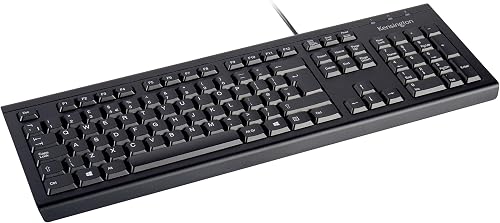 Kensington K63727ES - KB100 EQ Teclado con Cable, QWERTY, Diseño Compacto, Resistente a Líquidos, Carcasa y Teclas con 64% de Plástico Reciclado Posconsumo, Sostenible standard