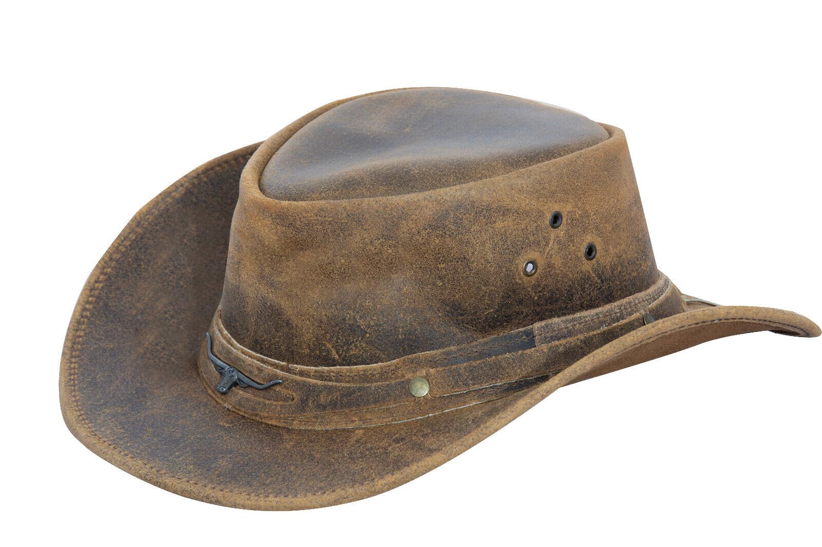 Cowboy Aussie Real Leather Hat Australian Brown Western Outback Bush Hat
