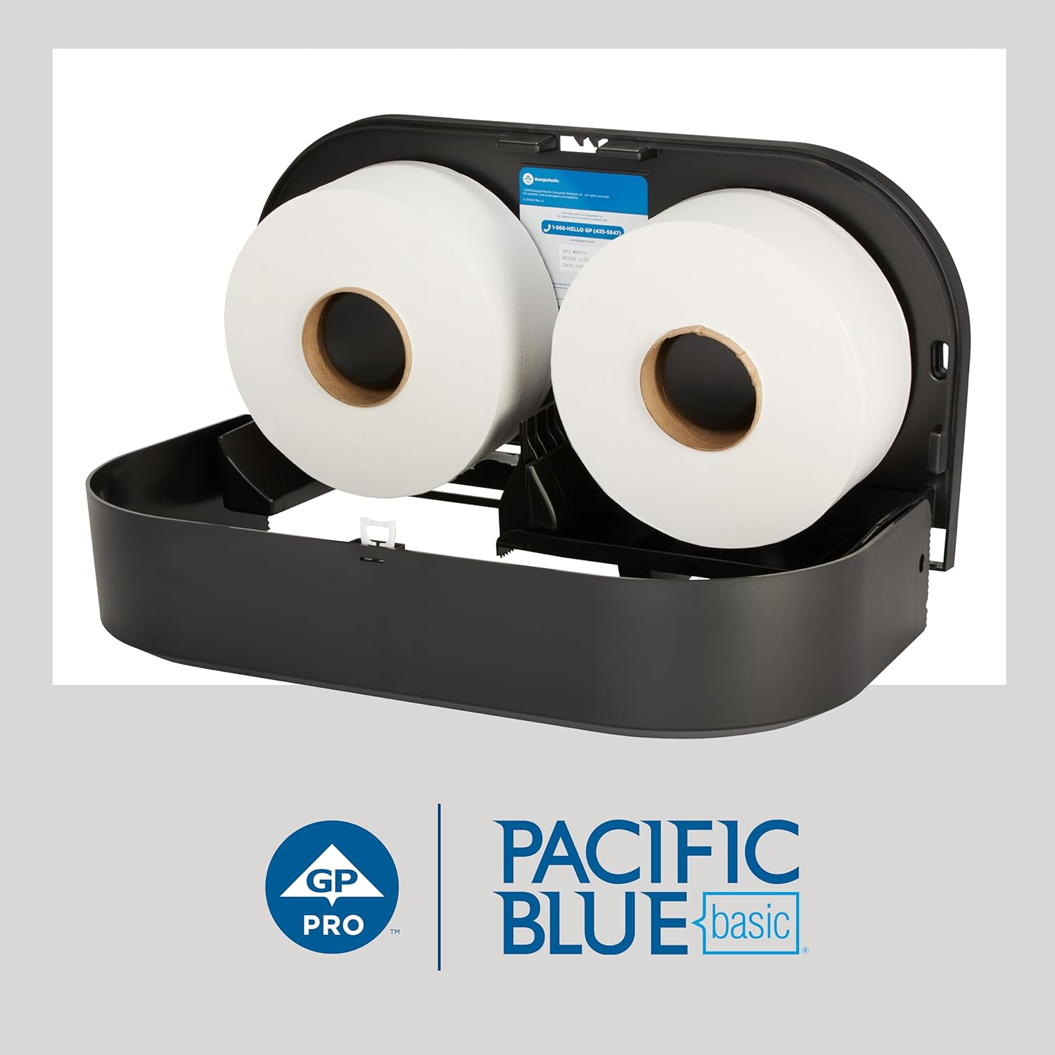 Georgia-Pacific Pacific Blue Basic 1-Ply Jumbo Jr. 9'' Toilet Paper by GP PRO (GEORGIA-PACIFIC), 13718, 2,000 Linear Feet Per Roll, 8 Rolls Per Case