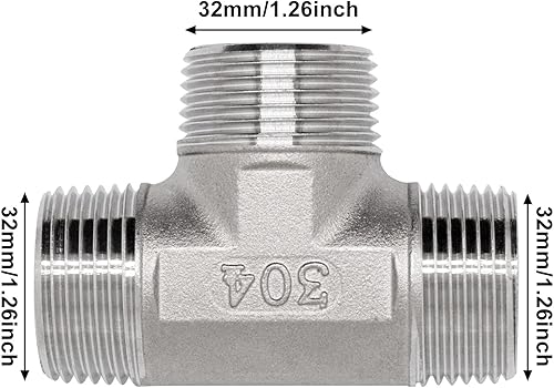 Miniatura 9 de GDFYMI Accesorios de tubería, accesorio en T macho fundido, acero inoxidable de 3 vías 12 pulgada NPT macho roscado, manguera de tubería en T de 3