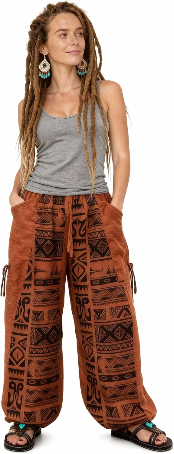 Siamrose Baggy Yoga Lounge Pants Harem Trousers Women Men with Adjustable Length 2 Big Pockets - Image 2