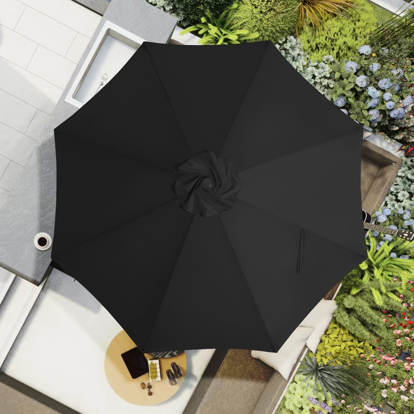 MASTERCANOPY 9 ft Replacement Canopy for 8 Ribs - Black