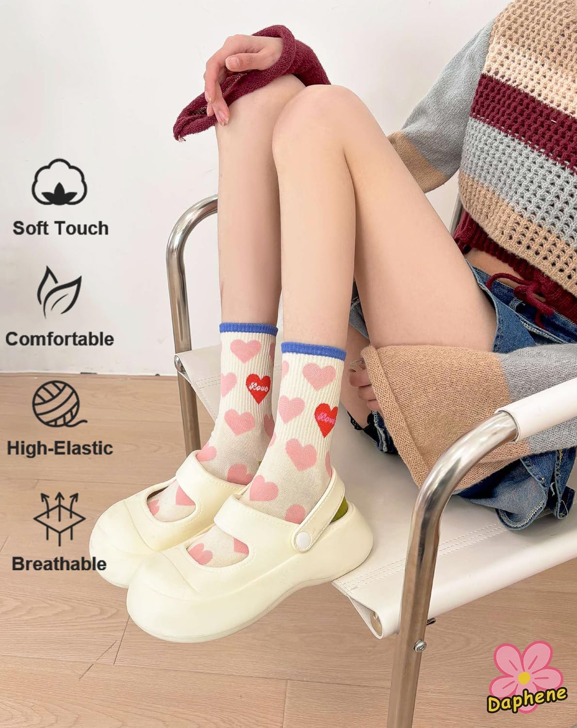 Daphene Womens Cute Socks All Season | Premium Combed Cotton Breathable Soft | Cartoon Animal Patterns | Cozy Holiday Gifts - Image 2